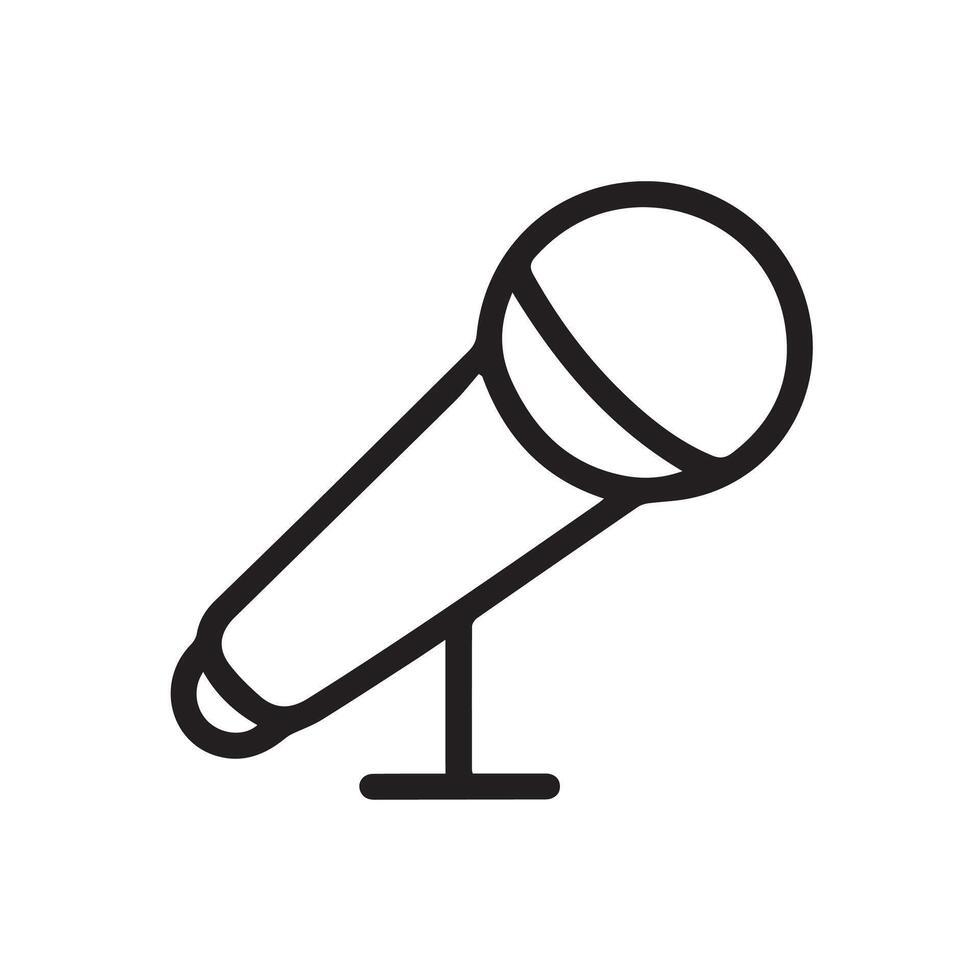 Minimalist Microphone Illustration for Music and Podcast-Themed Designs vector