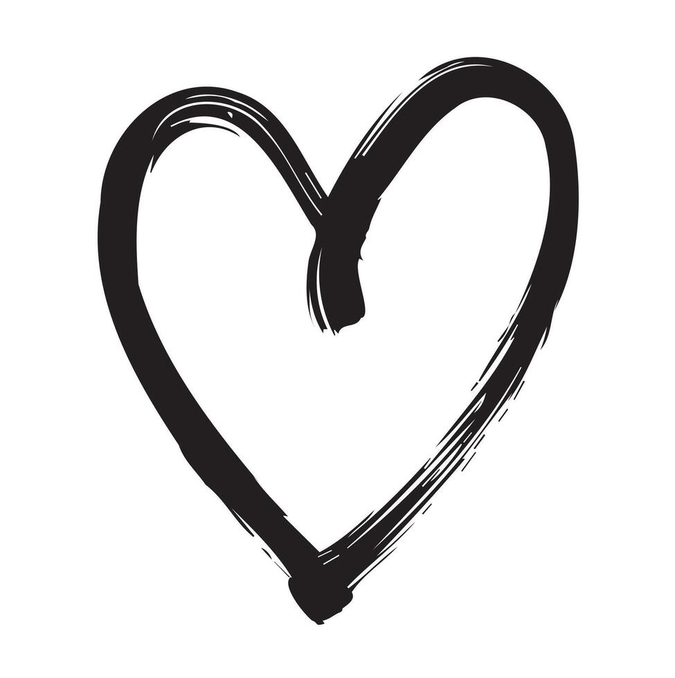 Expressive Brushstroke Heart Design for Modern Graphic Projects vector