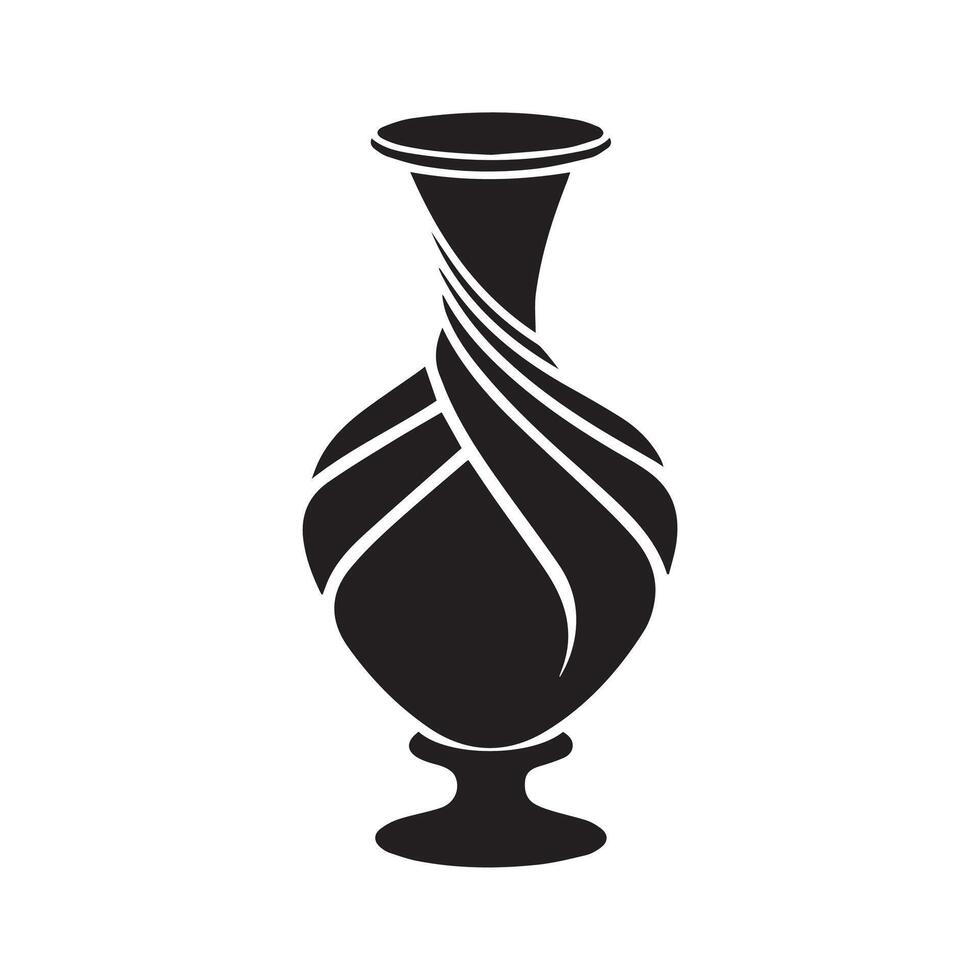 Elegant Swirl Vase Design for Sophisticated Art and Decor Themes vector