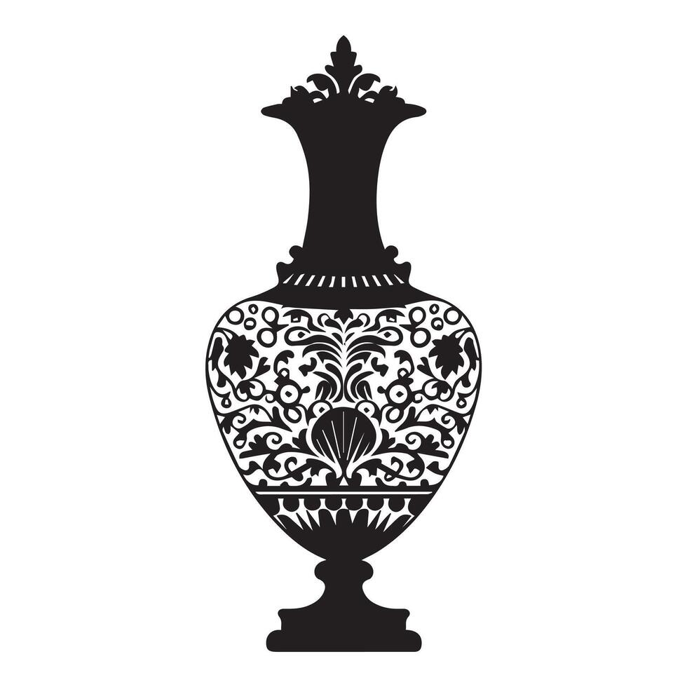 Intricately Decorated Vase Design for Elegant Home Decor and Artwork vector