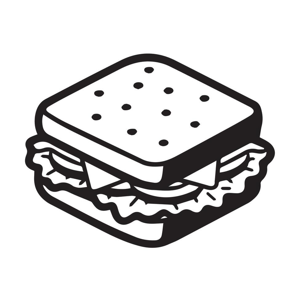 Classic Sandwich Illustration Perfect for Food-Themed Designs vector