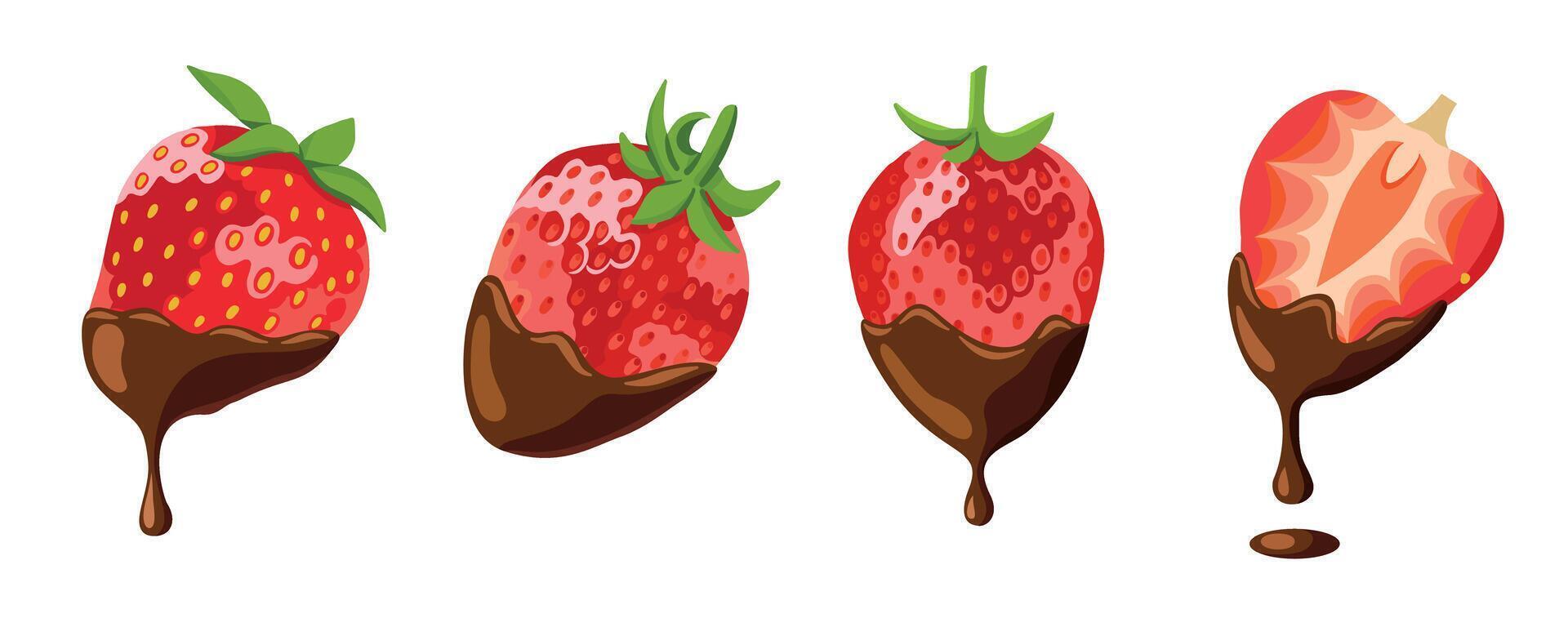 Chocolate Covered Strawberries Illustration vector