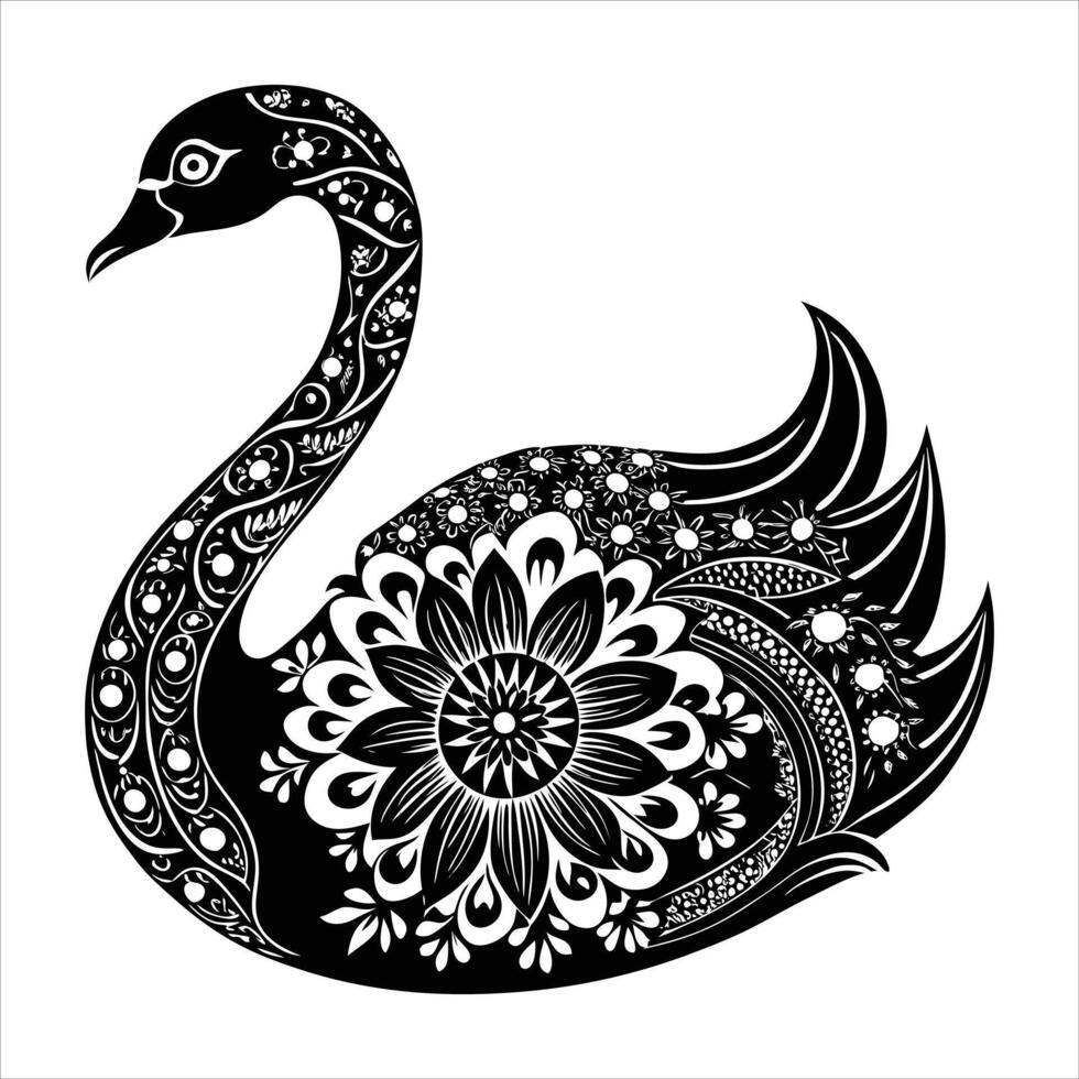 Swan Carved Stock vector