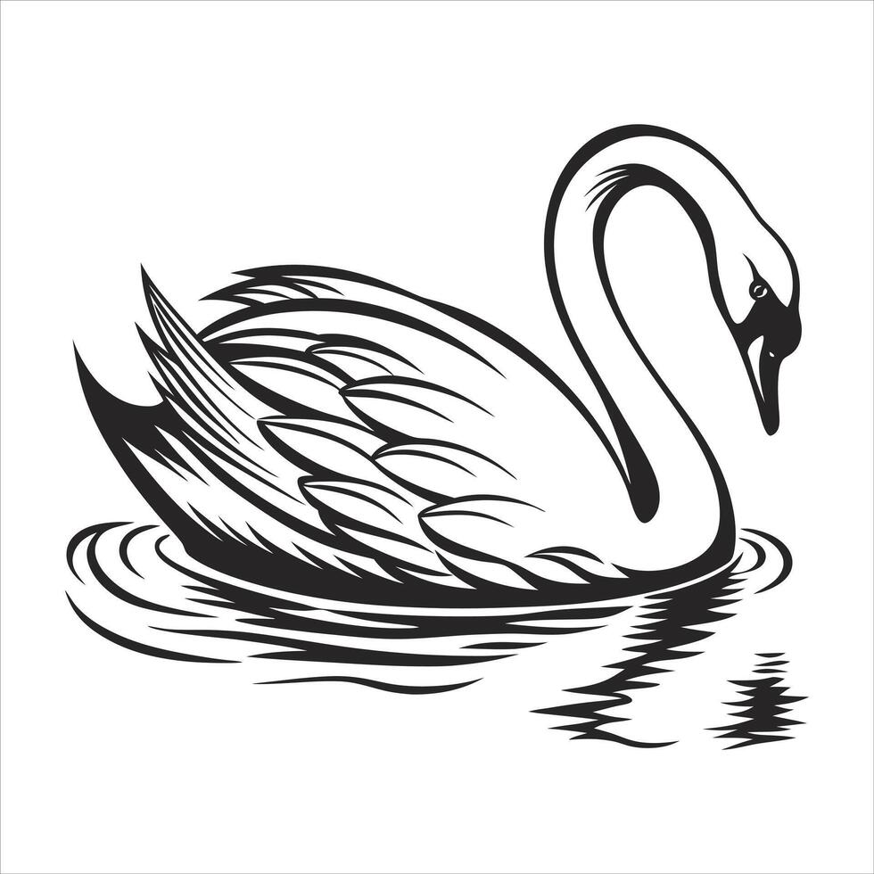 Swan head underwater vector