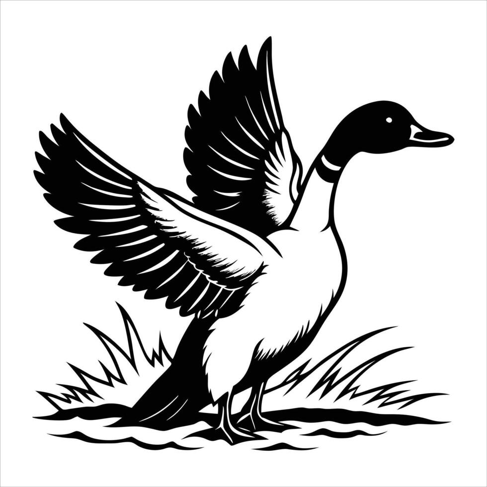 Captivating Duck Silhouette vector