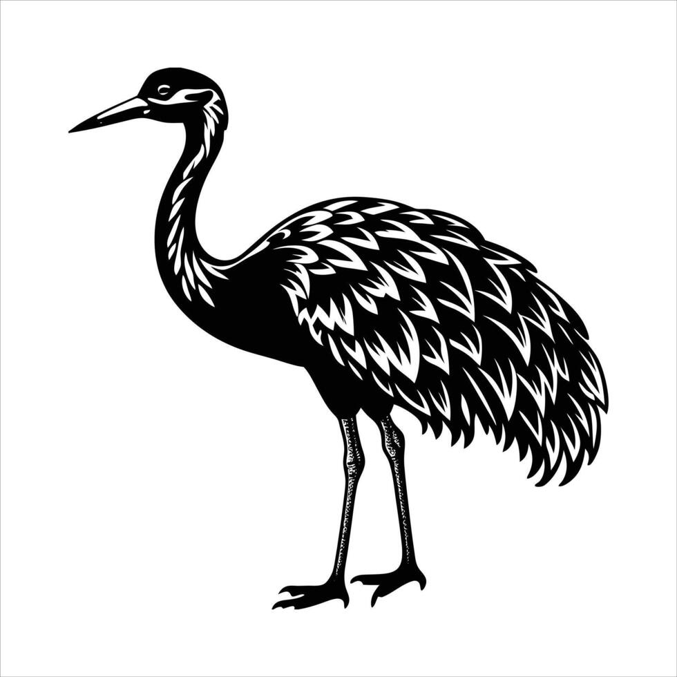 Sandhill Crane Silhouette Illustrations vector