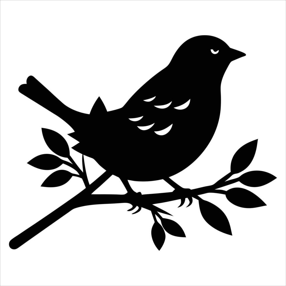 Norwegian Nature Inspired Black Bird vector