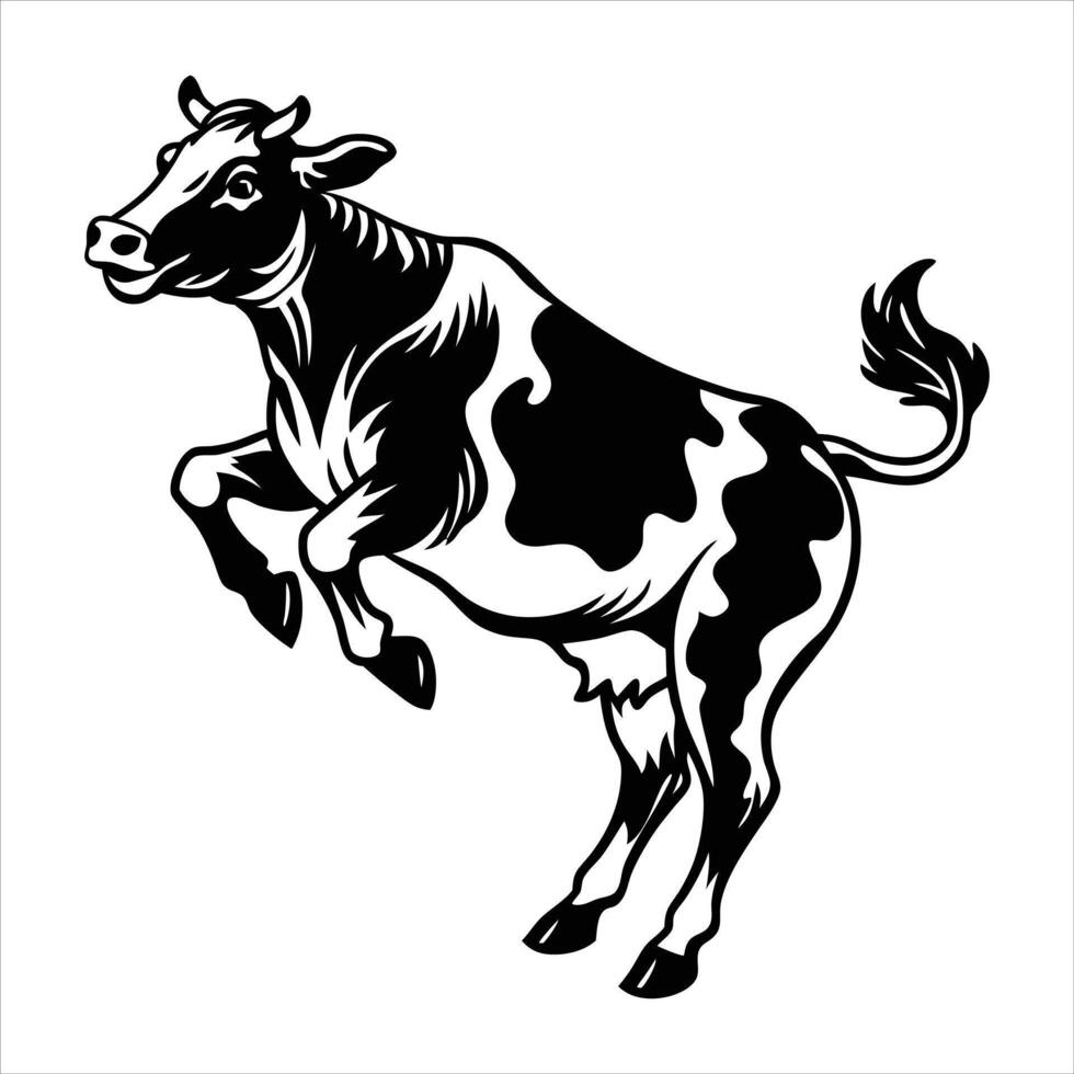 Jumping Cow Stock Illustration vector