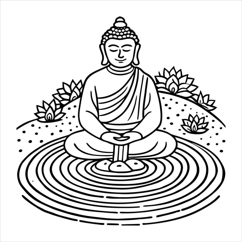 Golden Buddha Statue vector