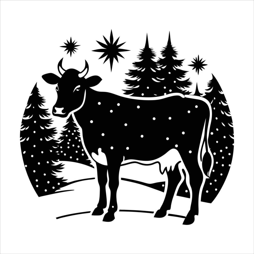 Holstein Cow Silhouette vector