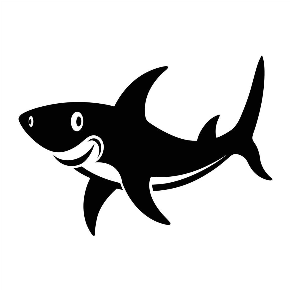 Shark Minimalist and Flat Logo illustration vector