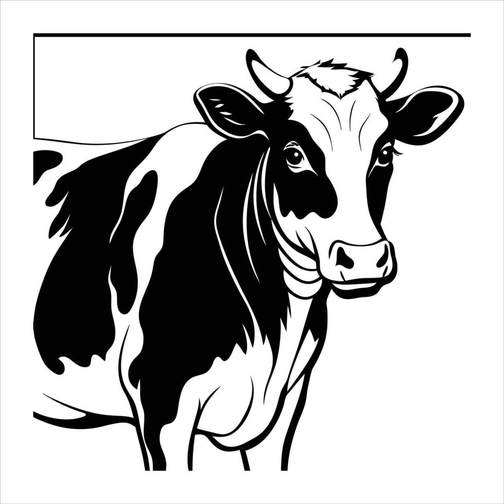 Mooing Cow Silhouette vector