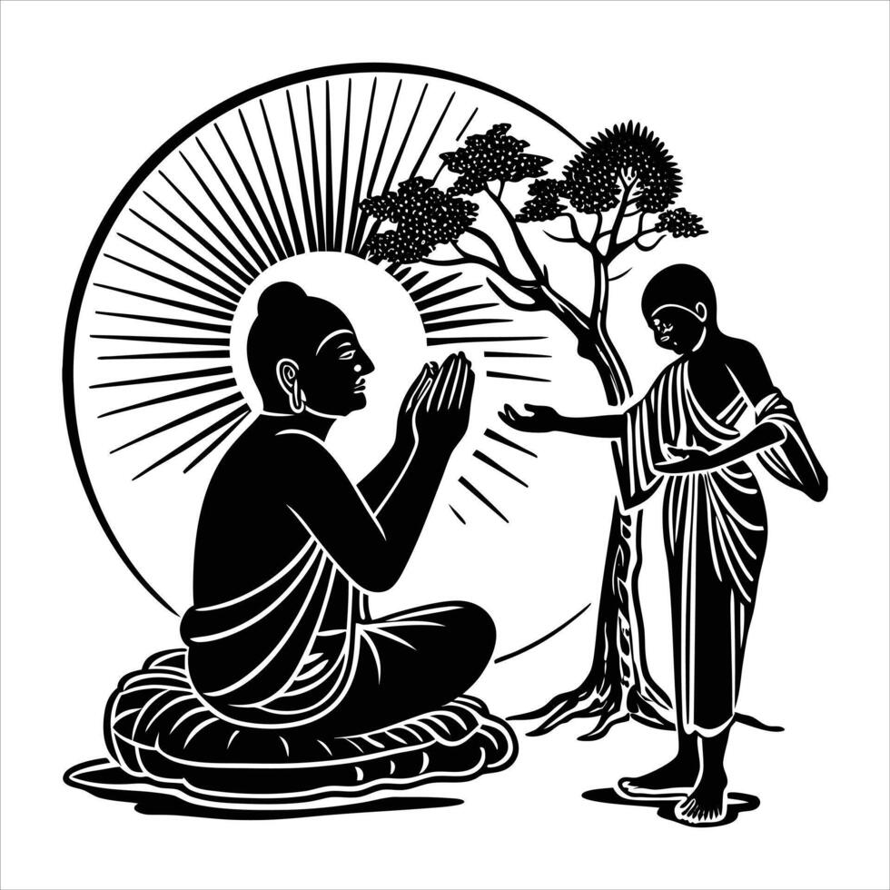Lotus Pose Buddha vector