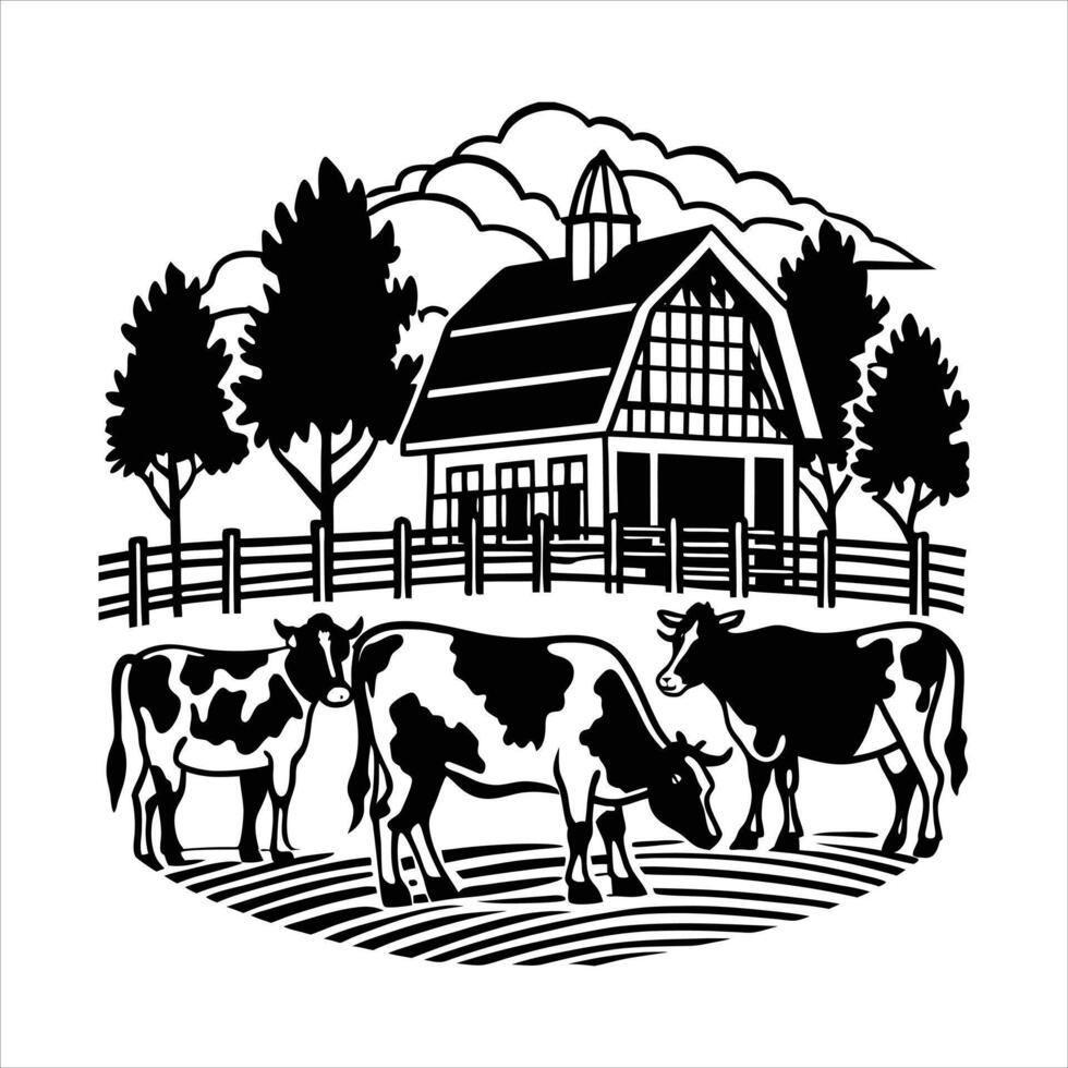 Dairy Farm Holstein vector