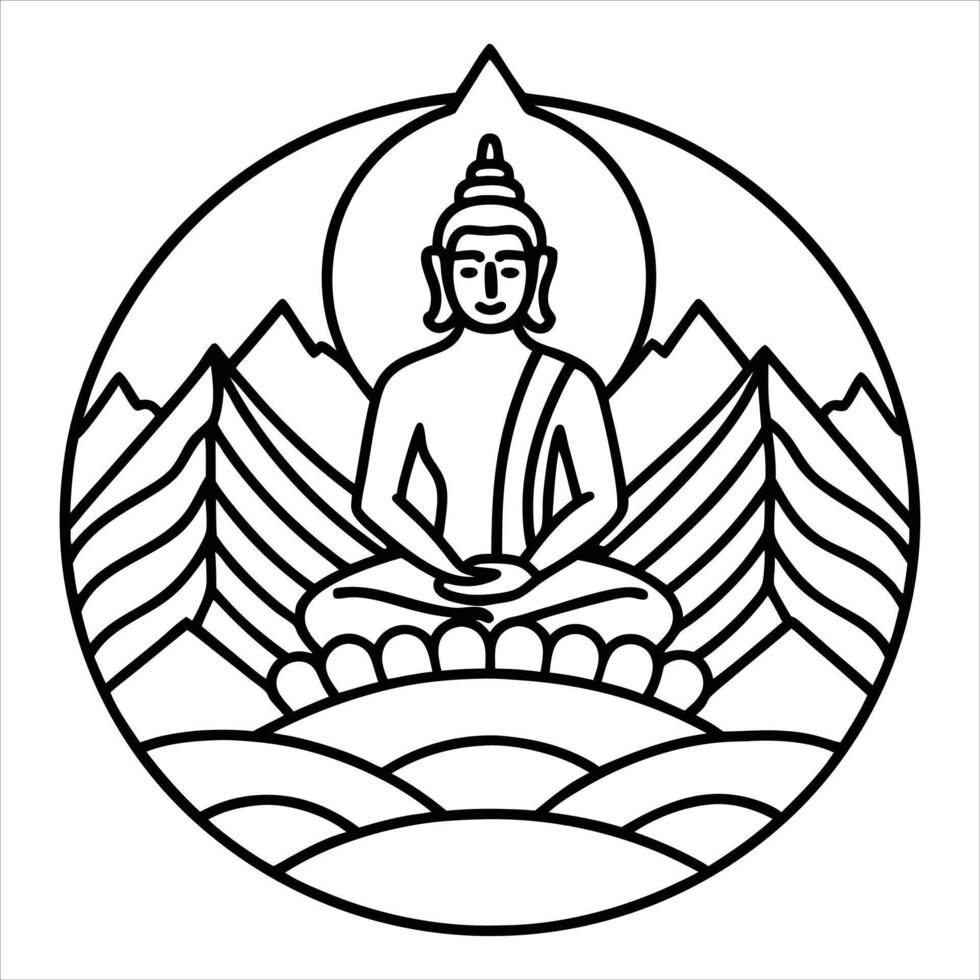 Gautam buddha sitting vector