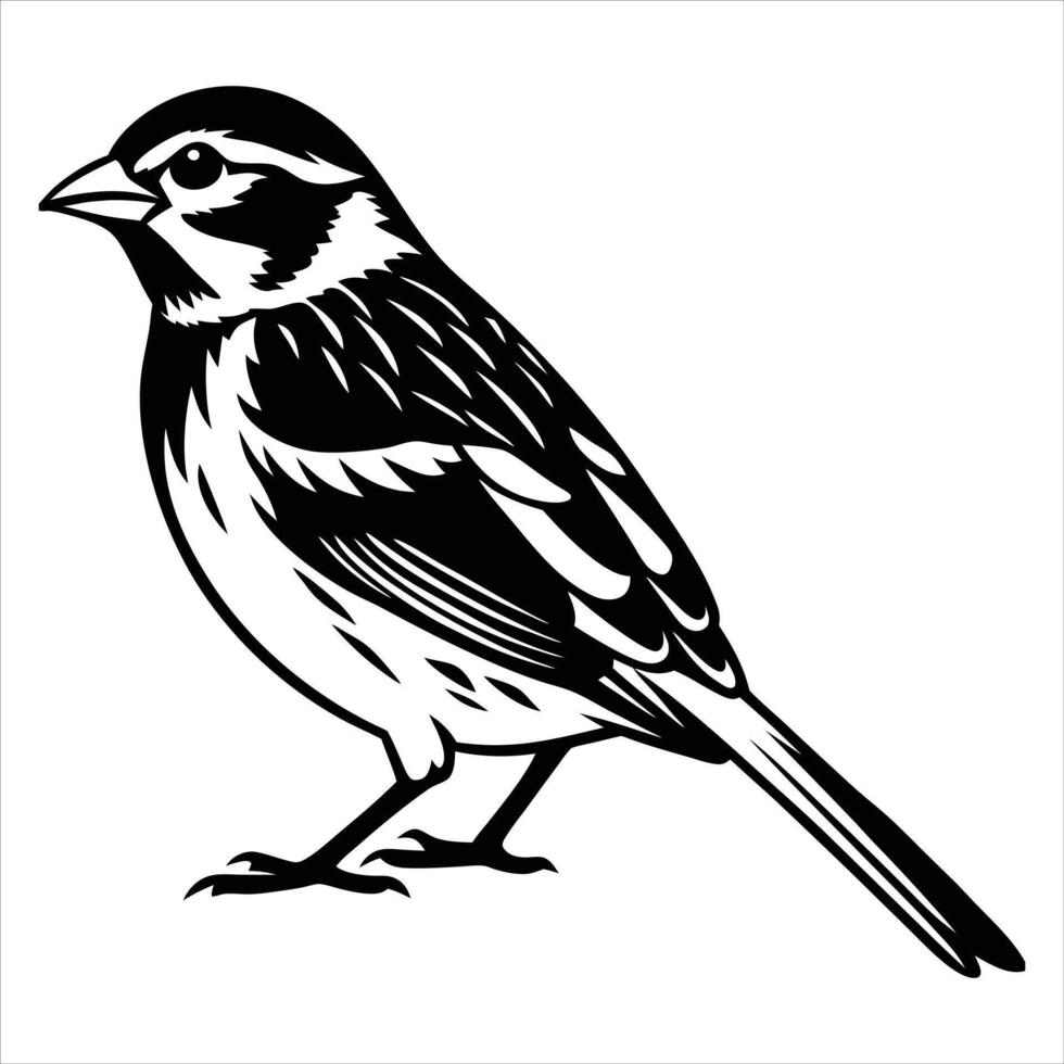 Bird sitting on a tree vector