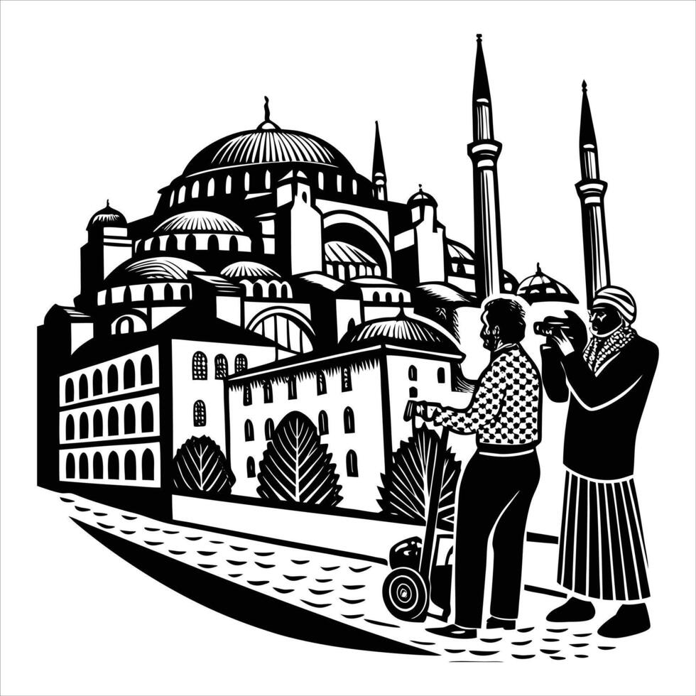 hagia sophia istanbul turkey vector