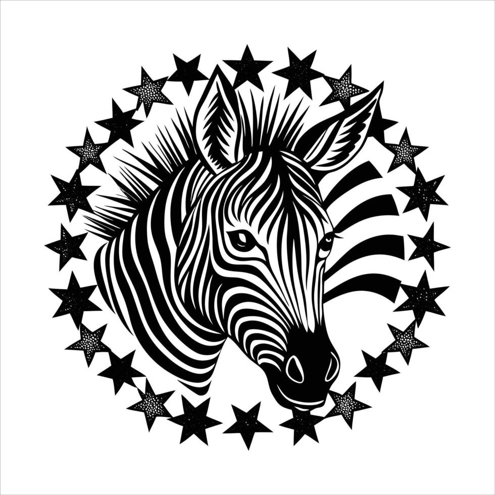 Zebra White Background vector
