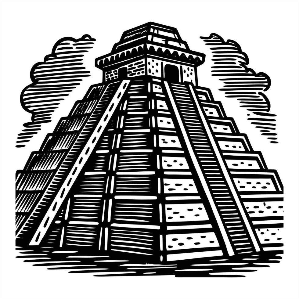 Chichen Itza Mexico vector