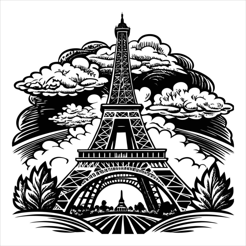 eiffel tower france vector
