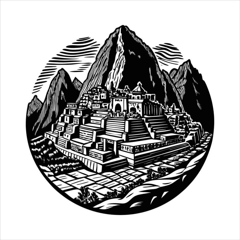 machu picchu peru vector