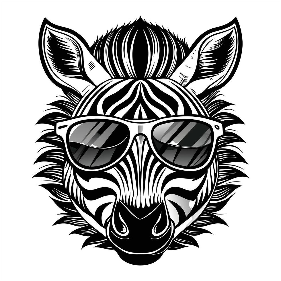 Zebra in sunglasses vector