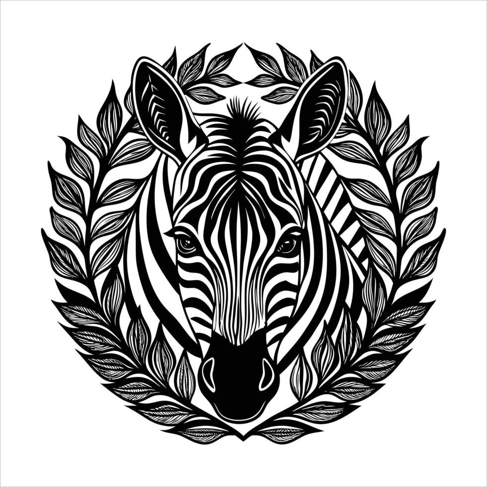 Zebra Head Icon Africa vector