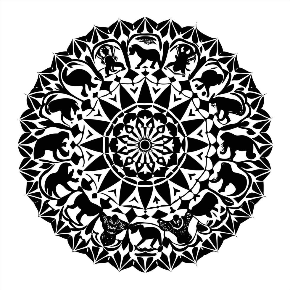 Abstract mandala pattern with circle shape vector