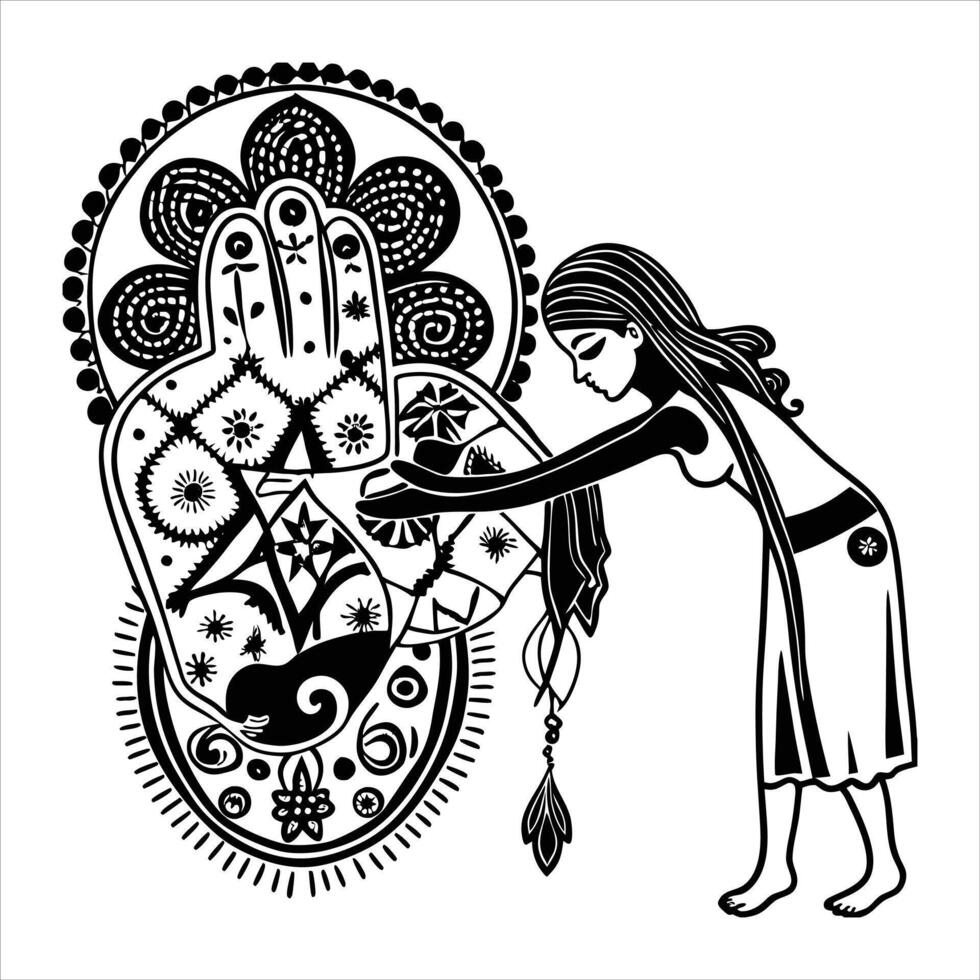 Exquisite Wedding Mehndi Design vector