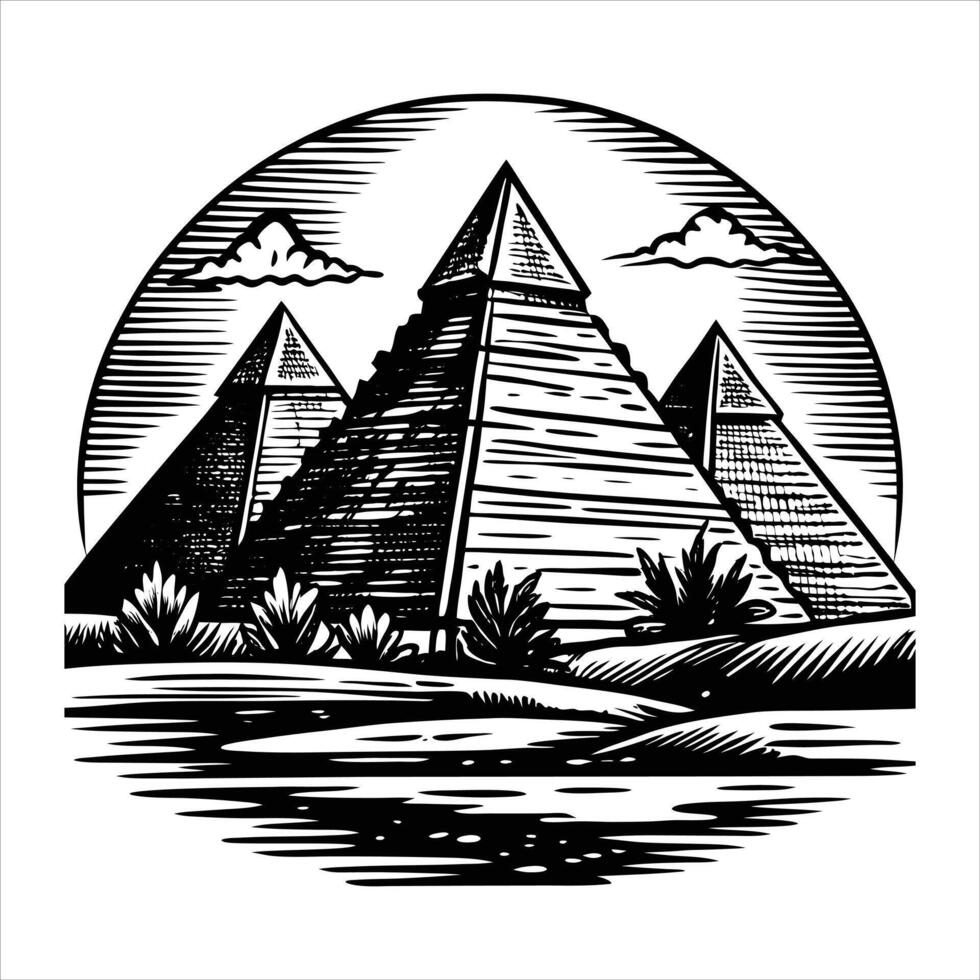 pyramids of giza egypt vector