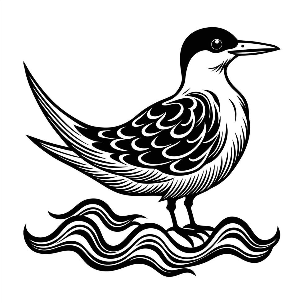 Seagull Tattoo stamp print Flight vector