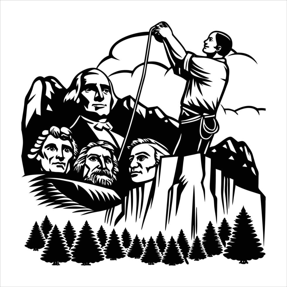 Mount rushmore logo vector