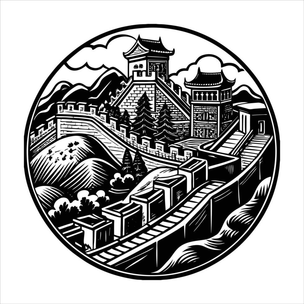 great wall of china china vector