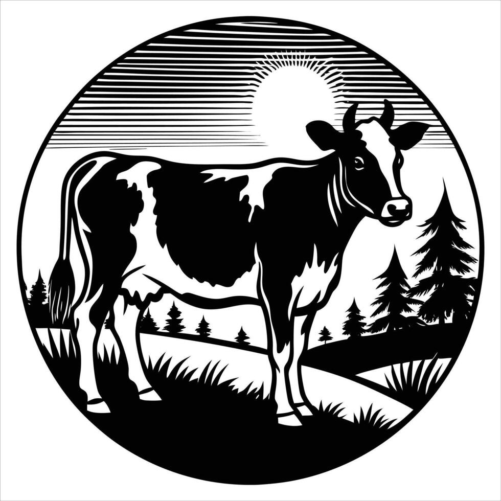 Bovine Cattle Motif vector