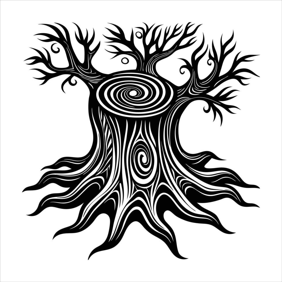 Wood Root Illustrations vector