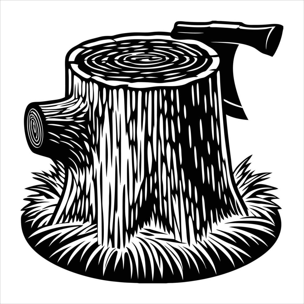 Isolated tree stump vector