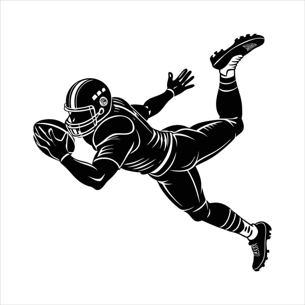 Football Player Diving vector