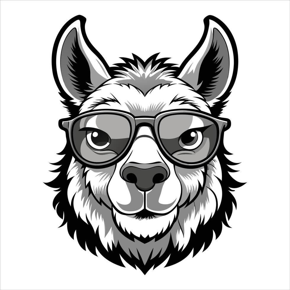Llama Head Clipart vector