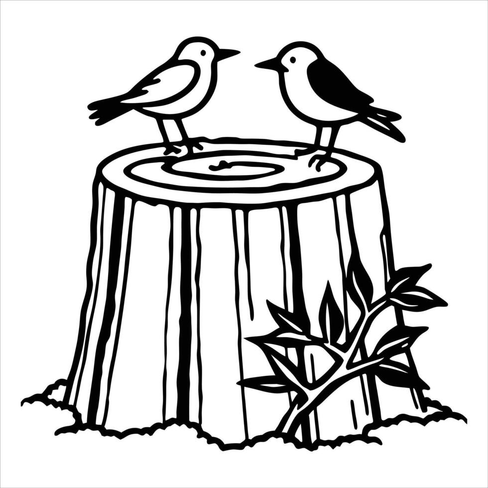 Enchanting Illustration of Stump vector