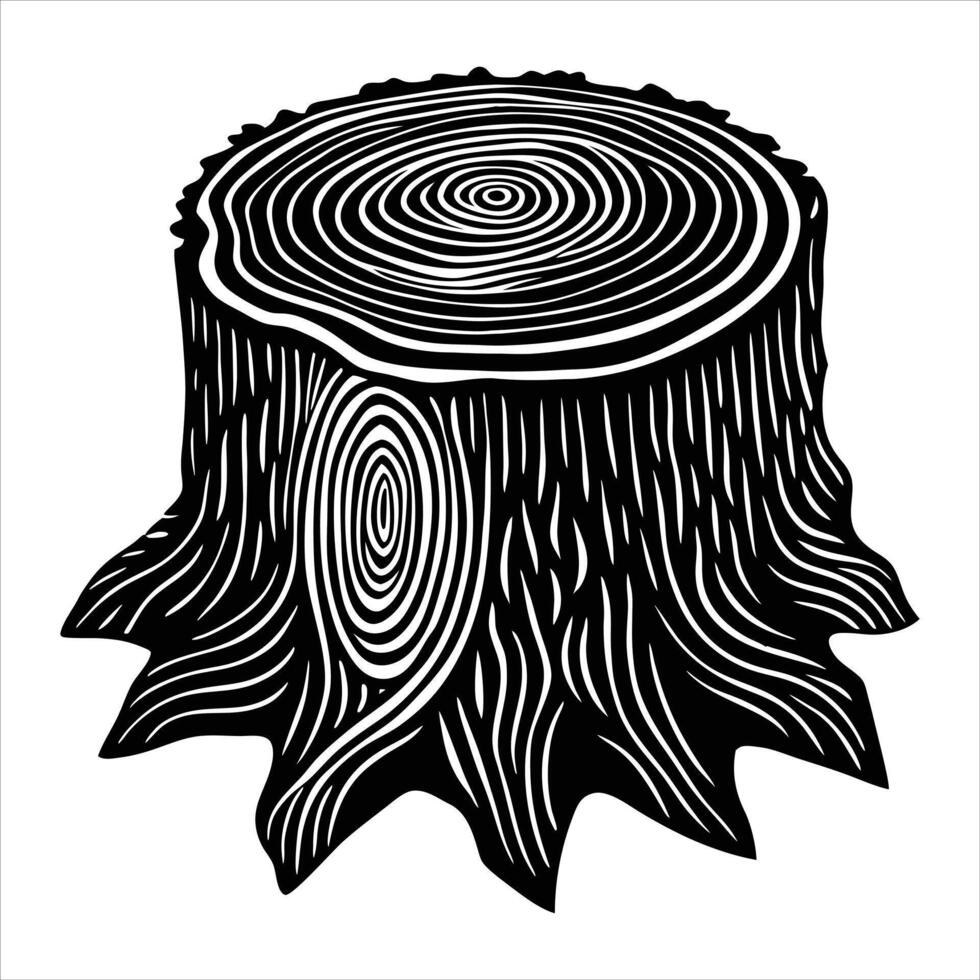 Tree stump with sprout vector