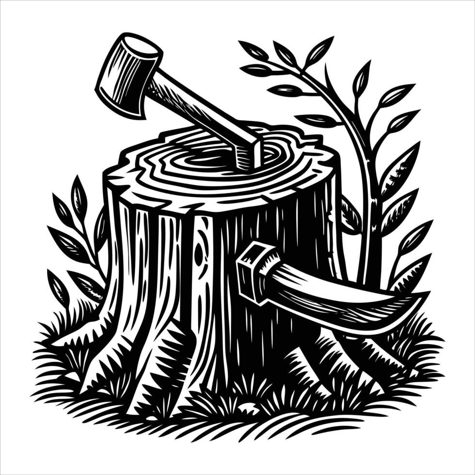 Tree Stump Clipart vector