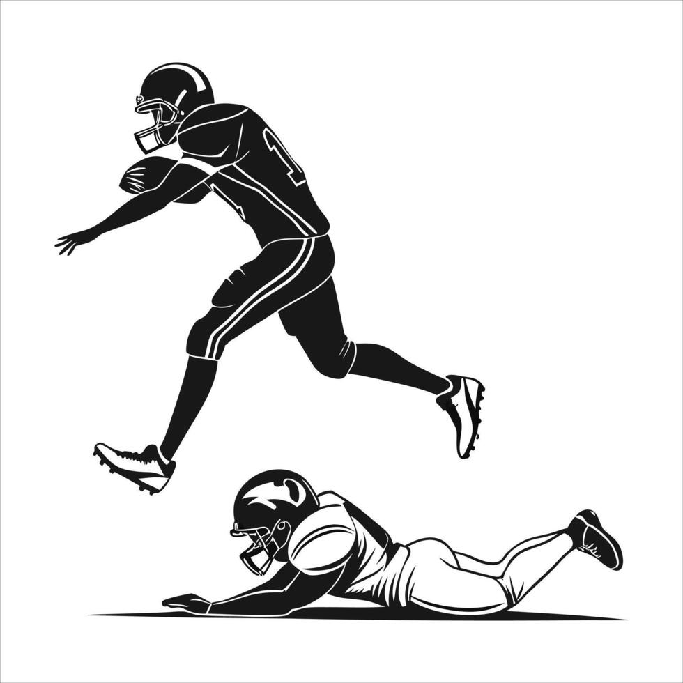 Football Player Tackling Silhouette vector