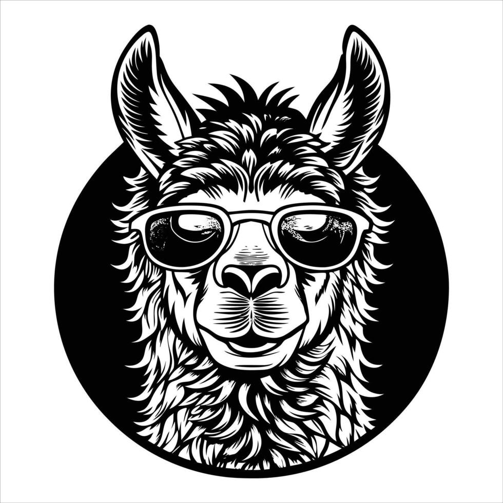 Llama With Sunglasses vector