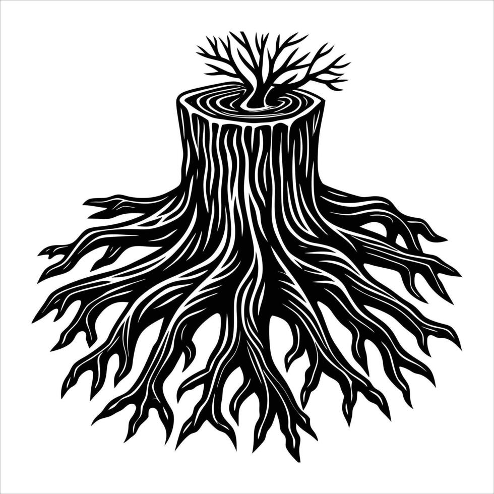 A tree with a piece of wood that has a tree vector