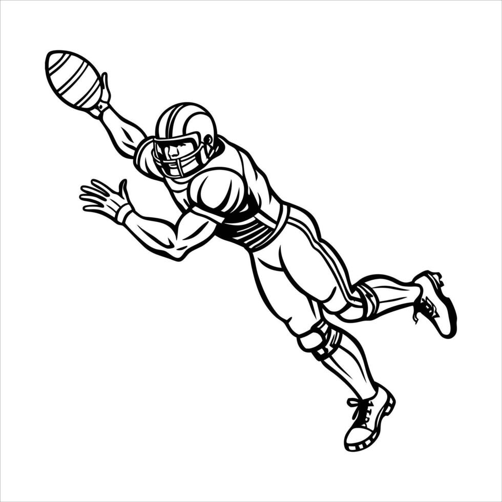 football player catching vector