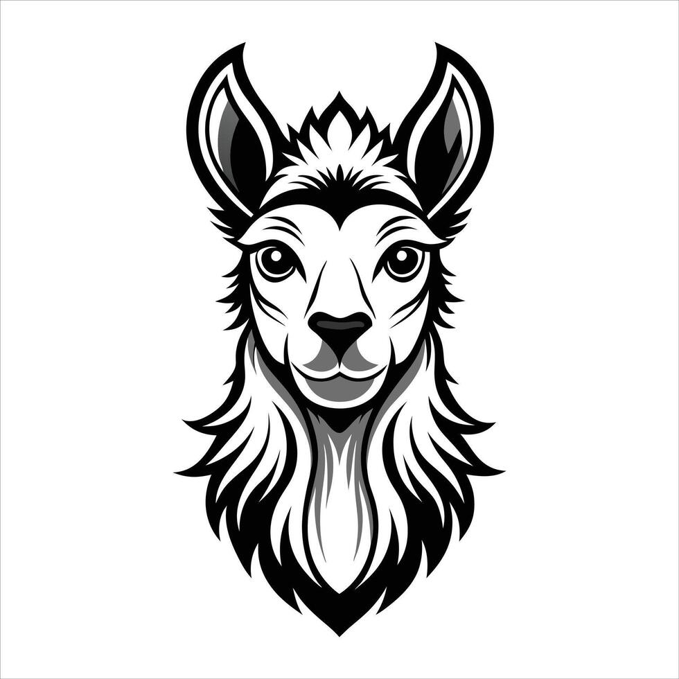 Llama Minimalist and Simple vector