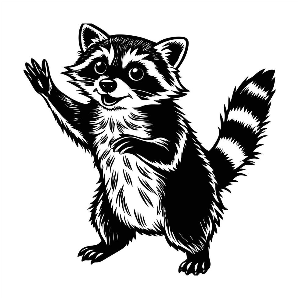 Baby Raccoon Standing vector