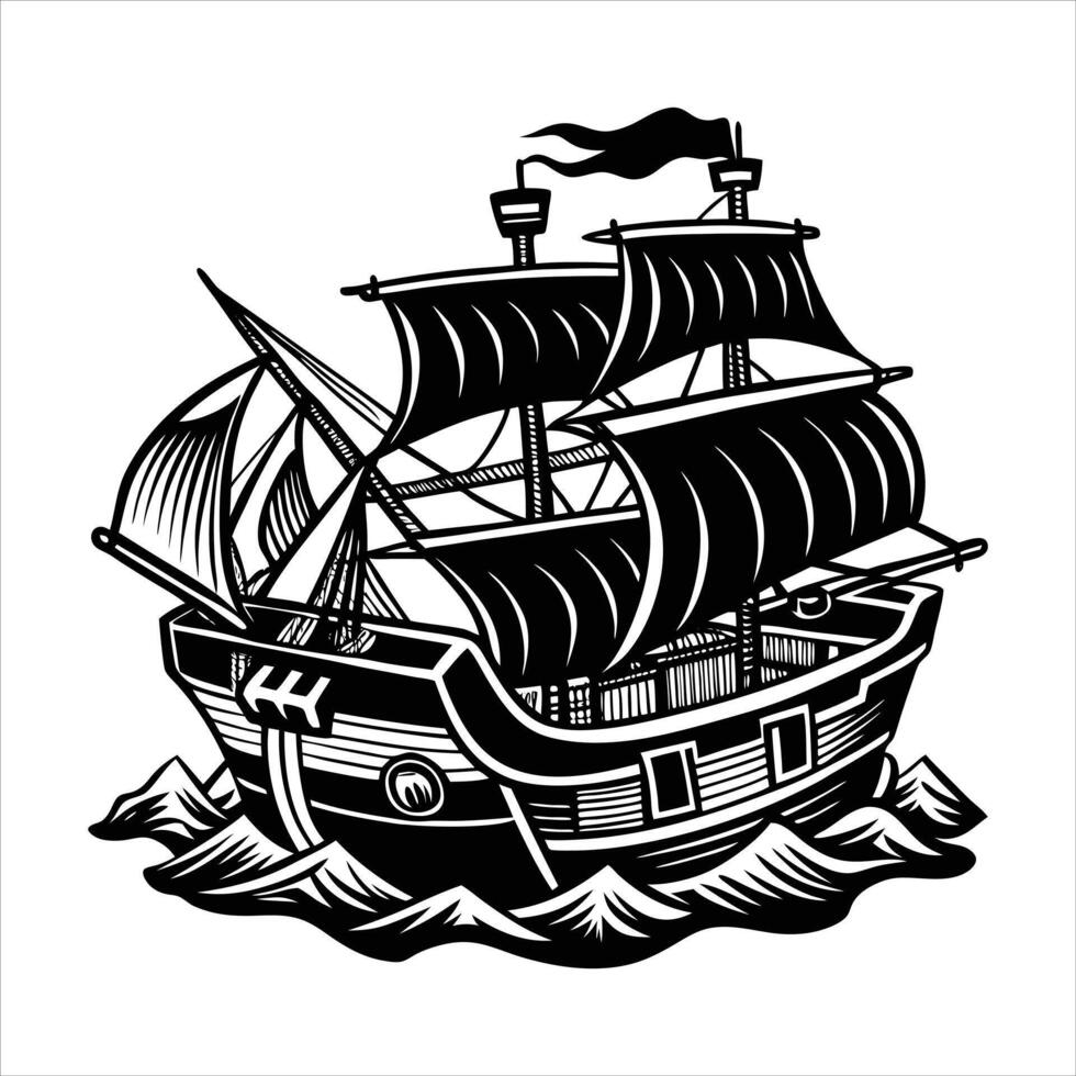 Ornate Wooden Hull vector