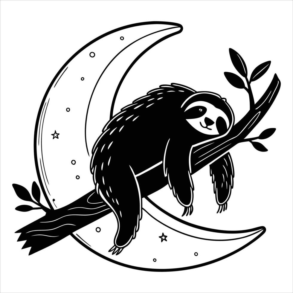 Sloth black color vector