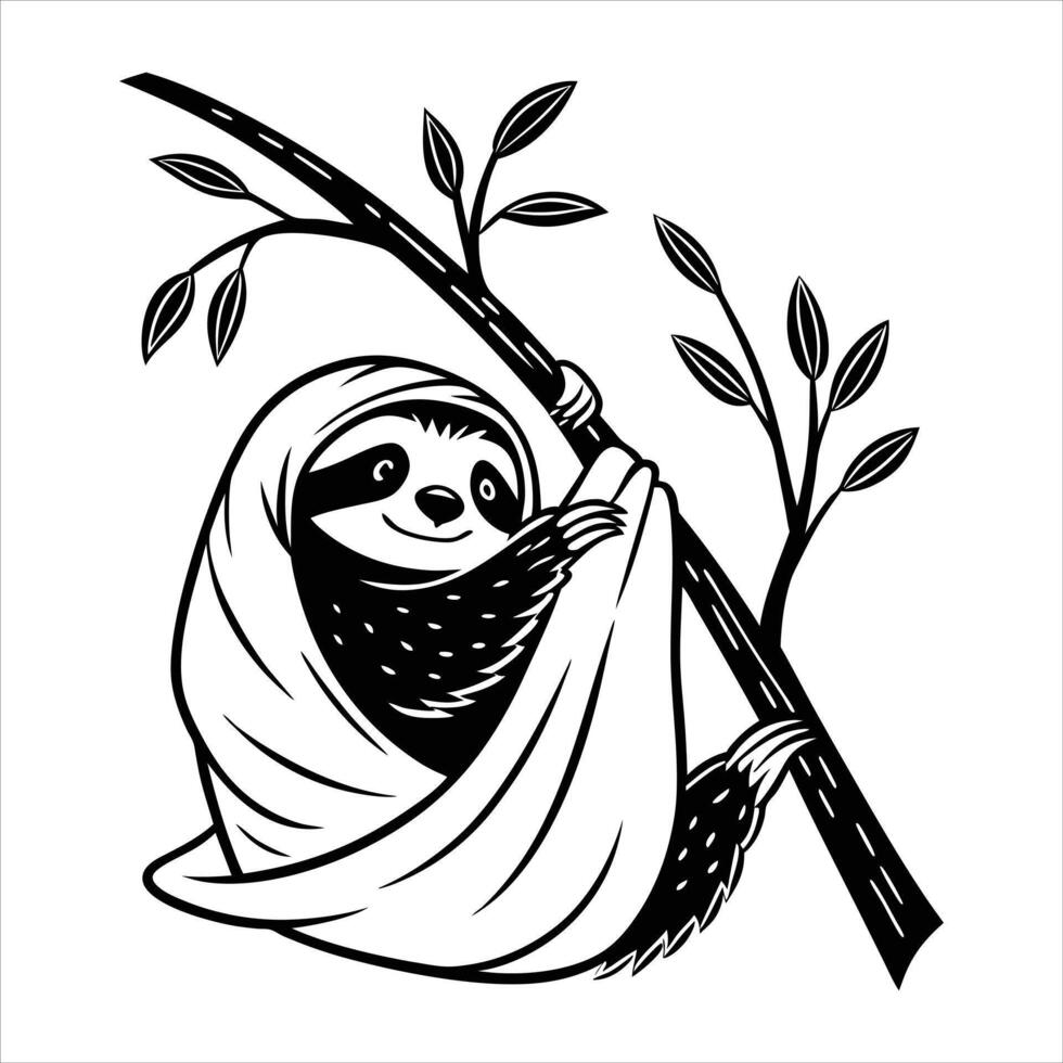 Cute Sloth Sleeping vector